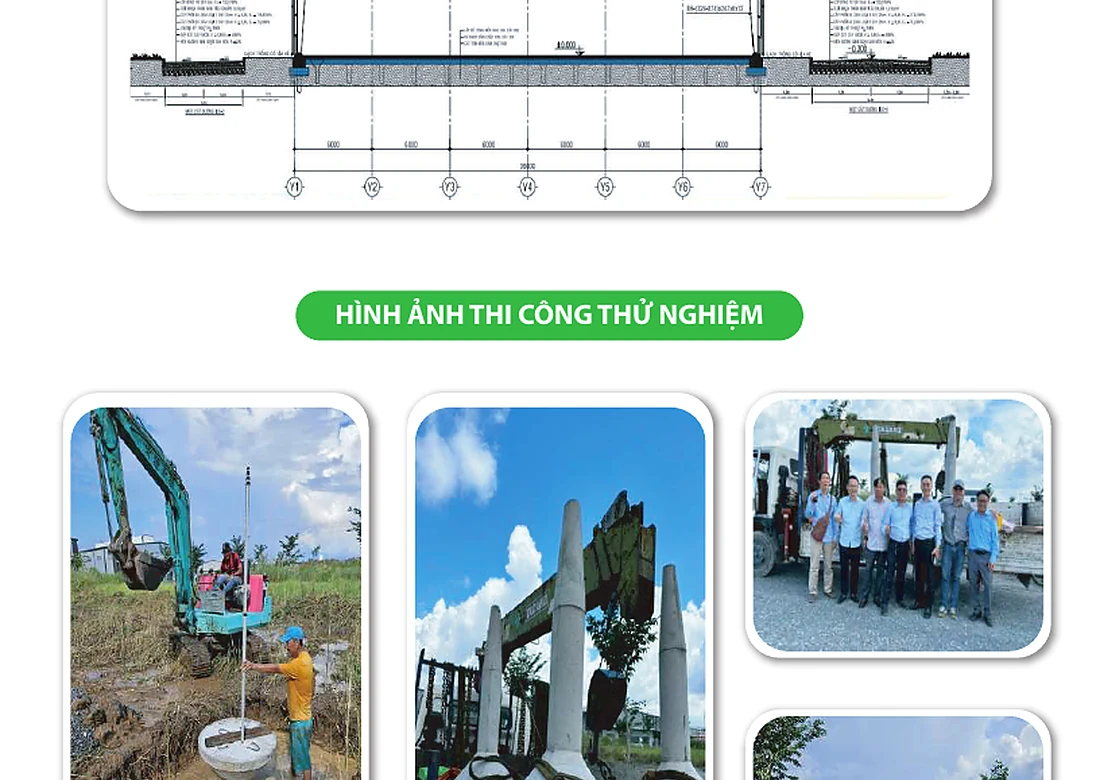 Hình ảnh thi công và thử nghiệm giải pháp nền móng Vtopbase